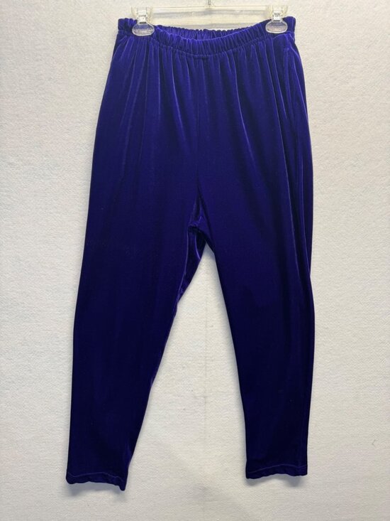 Diane von Fürstenberg Pants - Vintage Diane von Fürstenberg Purple Velvet Elastic Waist Pants M